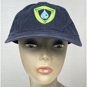 CARHARTT Adult OSFA Navy 100% Cotton Strap-Back BASEBALL CAP Water Drop Logo NWT